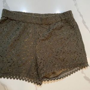 Green patterned shorts